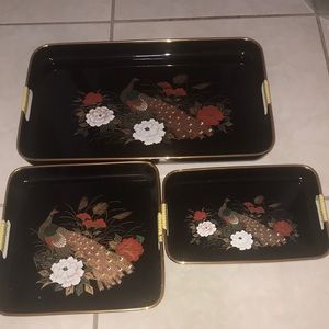 Gorgeous Vintage 3 set Tray   Made in Japan